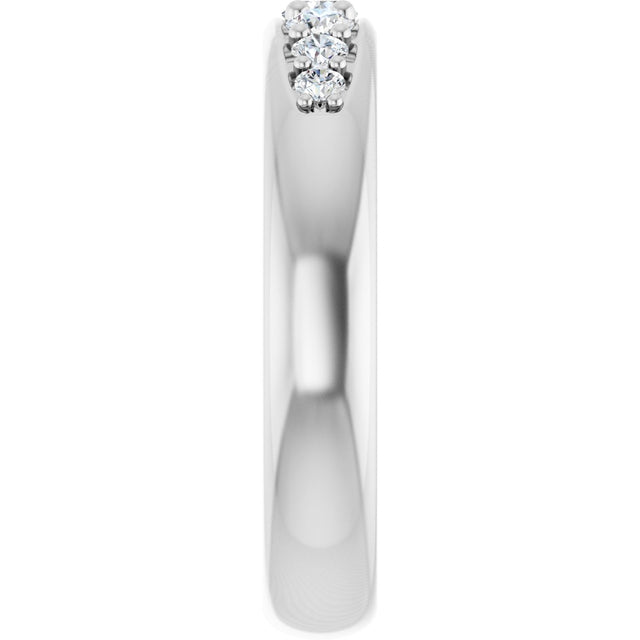 Platinum Round Lab-Grown Diamond Accented Band - 1/3 CTW - view 4