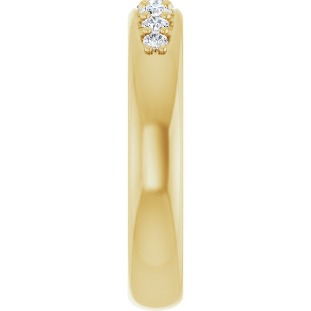 14K Gold Round Lab-Grown Diamond Accented Band - 1/3 CTW - Yellow Gold - view 4
