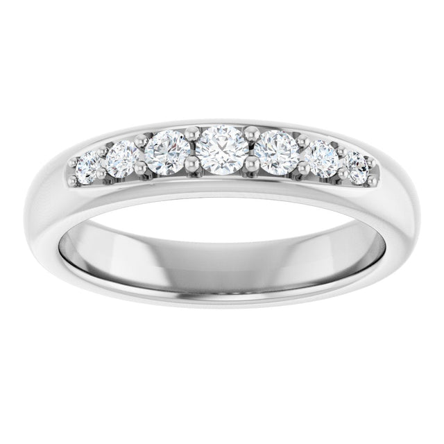 14K Gold Round Lab-Grown Diamond Accented Band - 1/3 CTW - White Gold - view 3