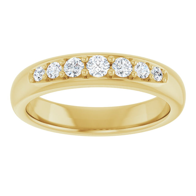 14K Gold Round Lab-Grown Diamond Accented Band - 1/3 CTW - Yellow Gold - view 3