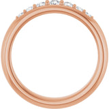 14K Gold Round Lab-Grown Diamond Accented Band - 1/3 CTW - Rose Gold - view 2