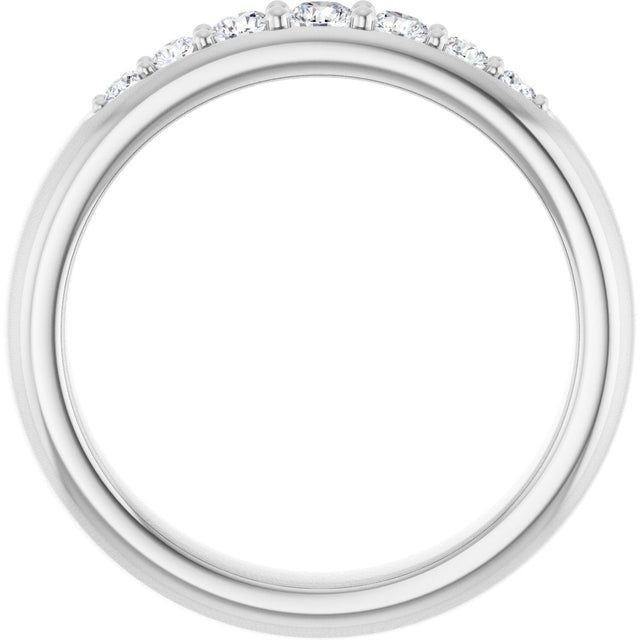 Platinum Round Lab-Grown Diamond Accented Band - 1/3 CTW - view 2
