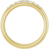 14K Gold Round Lab-Grown Diamond Accented Band - 1/3 CTW - Yellow Gold - view 2