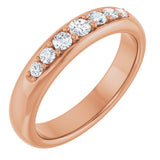 14K Gold Round Lab-Grown Diamond Accented Band - 1/3 CTW - Rose Gold
