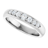 14K Gold Round Lab-Grown Diamond Accented Band - 1/3 CTW - White Gold - view 5
