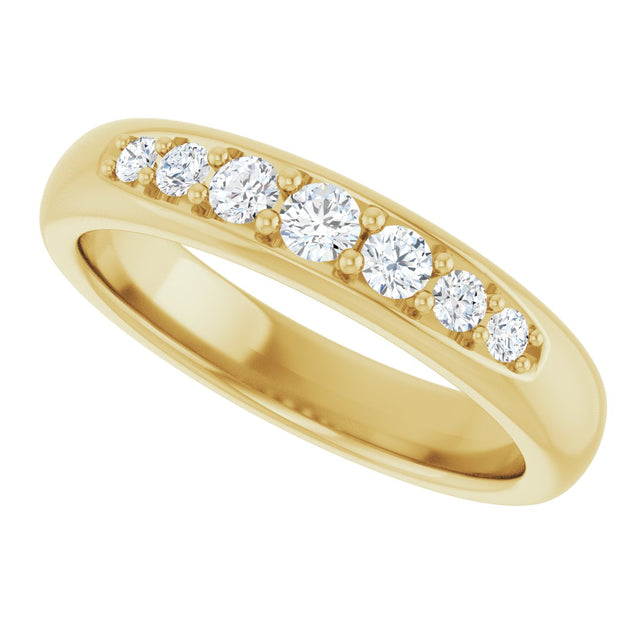 14K Gold Round Lab-Grown Diamond Accented Band - 1/3 CTW - Yellow Gold - view 5