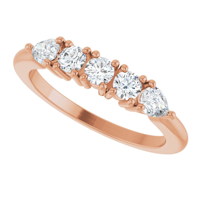 14K Gold Round Lab-Grown Diamond Anniversary Band - 3/8-1 CTW - Rose Gold - view 10