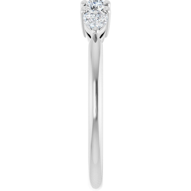 14K Gold Round Lab-Grown Diamond Anniversary Band - 3/8-1 CTW - White Gold - view 9