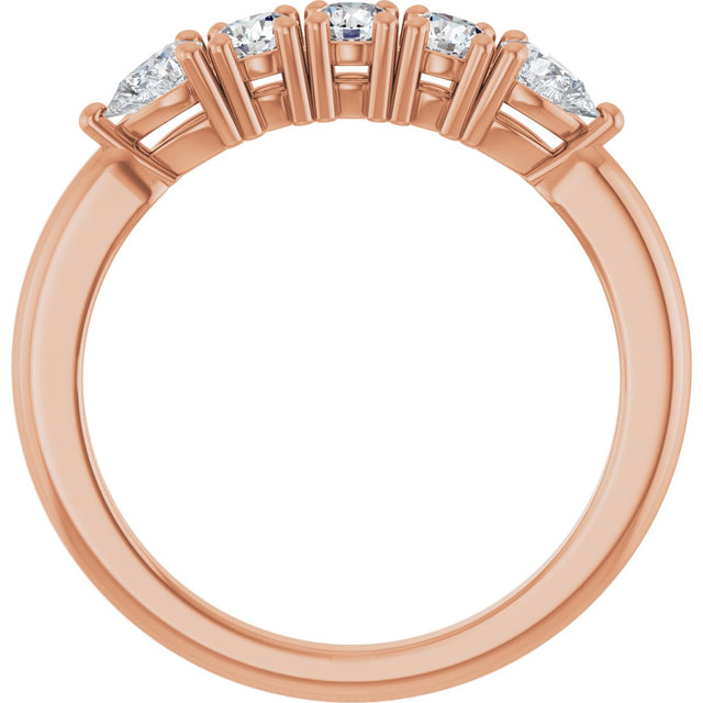 14K Gold Round Lab-Grown Diamond Anniversary Band - 3/8-1 CTW - Rose Gold - view 7