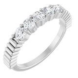 Platinum Round Natural Diamond Five-Stone Anniversary Band - 1/6-1/2 CTW