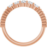 14K Gold Round Natural Diamond Five-Stone Anniversary Band - 1/6-1/2 CTW - Rose Gold - view 2