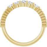 14K Gold Round Natural Diamond Five-Stone Anniversary Band - 1/6-1/2 CTW - Yellow Gold - view 2