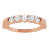 14K Gold Round Natural Diamond Five-Stone Anniversary Band - 1/6-1/2 CTW - Rose Gold - view 3