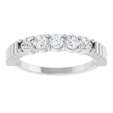 Platinum Round Natural Diamond Five-Stone Anniversary Band - 1/6-1/2 CTW - view 3