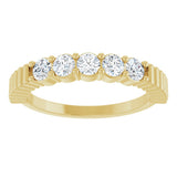 14K Gold Round Lab-Grown Diamond Five-Stone Anniversary Band - 1/6-1/2 CTW - Yellow Gold - view 3