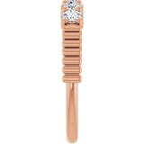 14K Gold Round Natural Diamond Five-Stone Anniversary Band - 1/6-1/2 CTW - Rose Gold - view 4