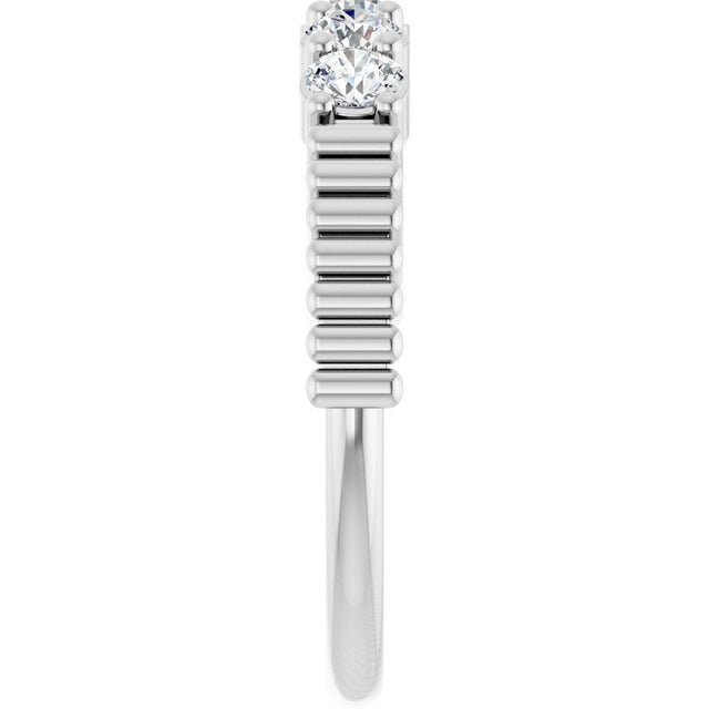 Platinum Round Natural Diamond Five-Stone Anniversary Band - 1/6-1/2 CTW - view 4