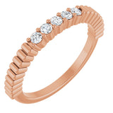 14K Gold Round Natural Diamond Five-Stone Anniversary Band - 1/6-1/2 CTW - Rose Gold