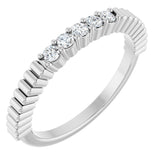 14K Gold Round Natural Diamond Five-Stone Anniversary Band - 1/6-1/2 CTW - White Gold