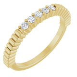 14K Gold Round Natural Diamond Five-Stone Anniversary Band - 1/6-1/2 CTW - Yellow Gold