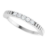 14K Gold Round Natural Diamond Five-Stone Anniversary Band - 1/6-1/2 CTW - White Gold - view 5