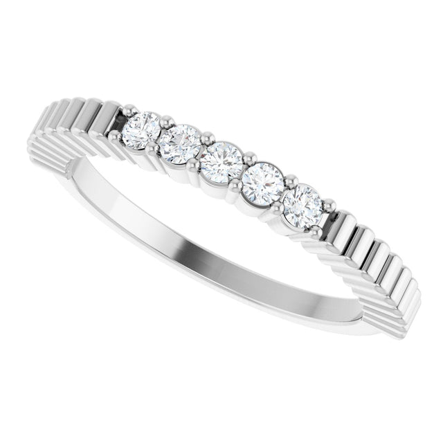Platinum Round Natural Diamond Five-Stone Anniversary Band - 1/6-1/2 CTW - view 6