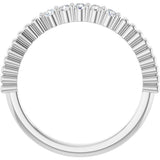 14K Gold Round Natural Diamond Five-Stone Anniversary Band - 1/6-1/2 CTW - White Gold - view 2