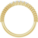 14K Gold Round Natural Diamond Five-Stone Anniversary Band - 1/6-1/2 CTW - Yellow Gold - view 2