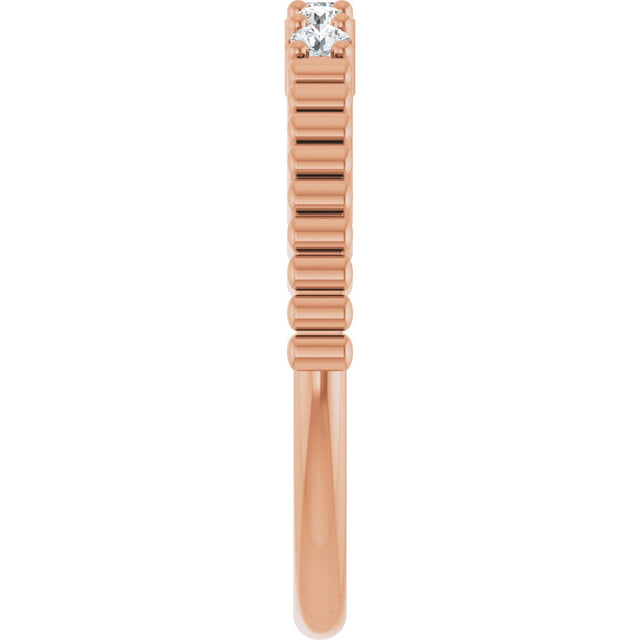 14K Gold Round Natural Diamond Five-Stone Anniversary Band - 1/6-1/2 CTW - Rose Gold - view 5