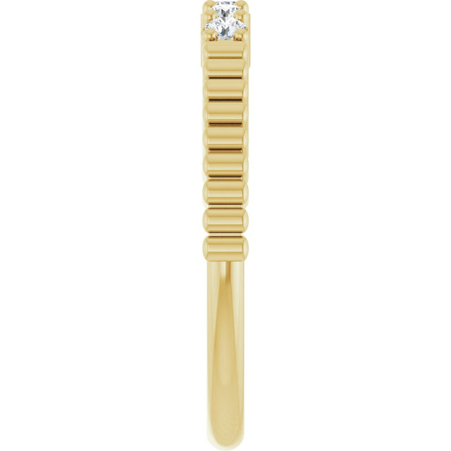 14K Gold Round Lab-Grown Diamond Five-Stone Anniversary Band - 1/6-1/2 CTW - Yellow Gold - view 4