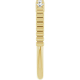 14K Gold Round Natural Diamond Five-Stone Anniversary Band - 1/6-1/2 CTW - Yellow Gold - view 4