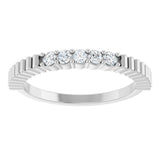 14K Gold Round Natural Diamond Five-Stone Anniversary Band - 1/6-1/2 CTW - White Gold - view 3