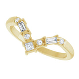 14K Gold Square Lab-Grown Diamond Contour Band - 1/5 CTW - Yellow Gold - view 5