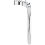 Platinum Square Lab-Grown Diamond Contour Band - 1/5 CTW - view 4
