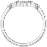 Platinum Square Natural Diamond Contour Band - 1/5 CTW - view 2