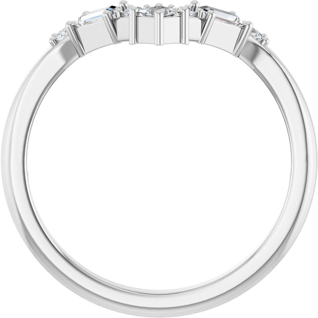 Platinum Square Natural Diamond Contour Band - 1/5 CTW - view 2