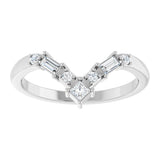 14K Gold Square Natural Diamond Contour Band - 1/5 CTW - White Gold - view 3