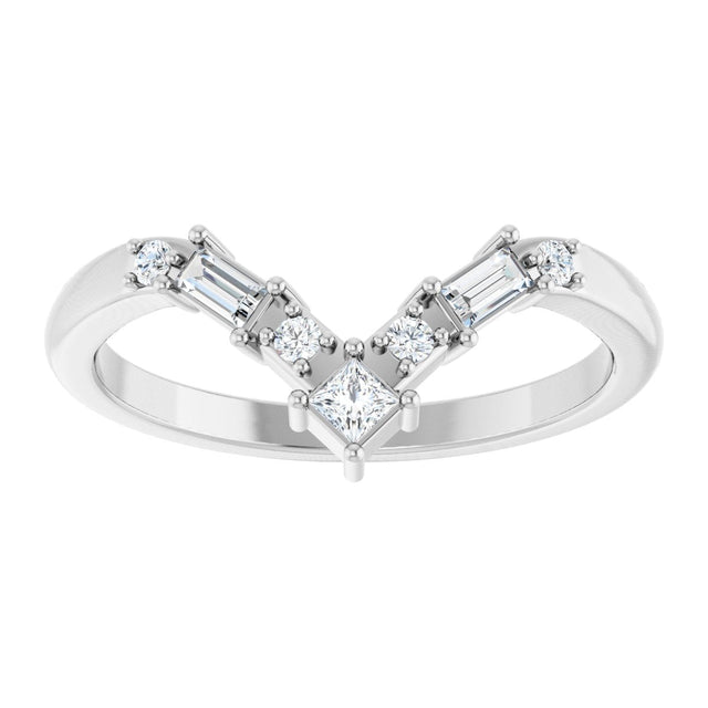 Platinum Square Natural Diamond Contour Band - 1/5 CTW - view 3