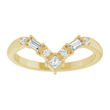 14K Gold Square Lab-Grown Diamond Contour Band - 1/5 CTW - Yellow Gold - view 3