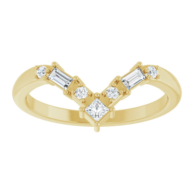 14K Gold Square Lab-Grown Diamond Contour Band - 1/5 CTW - Yellow Gold - view 3