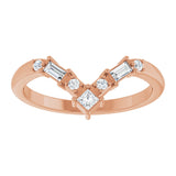 14K Gold Square Natural Diamond Contour Band - 1/5 CTW - Rose Gold - view 3