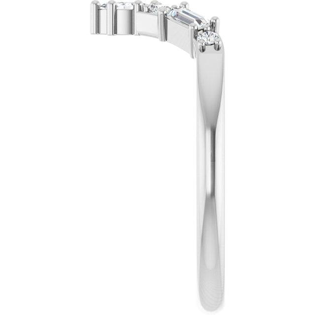 Platinum Marquise Natural Diamond Contour Band - 1/5 CTW - view 4