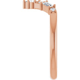 14K Gold Marquise Lab-Grown Diamond Contour Band - 1/5 CTW (Style 127066) - Rose Gold - view 4