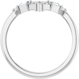 14K Gold Marquise Lab-Grown Diamond Contour Band - 1/5 CTW (Style 127066) - White Gold - view 2
