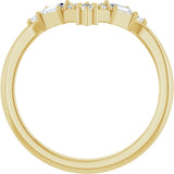 14K Gold Marquise Lab-Grown Diamond Contour Band - 1/5 CTW (Style 127066) - Yellow Gold - view 2