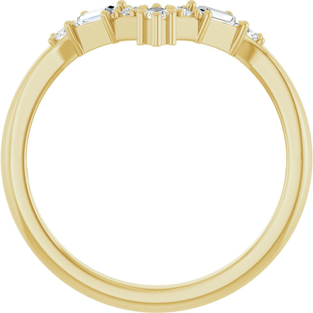 14K Gold Marquise Lab-Grown Diamond Contour Band - 1/5 CTW (Style 127066) - Yellow Gold - view 2