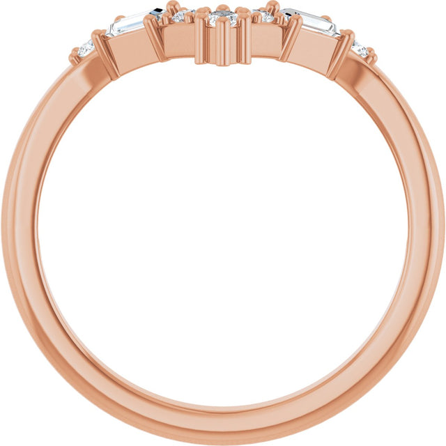 14K Gold Marquise Lab-Grown Diamond Contour Band - 1/5 CTW (Style 127066) - Rose Gold - view 2