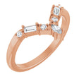14K Gold Marquise Natural Diamond Contour Band - 1/5 CTW - Rose Gold