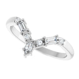 Platinum Marquise Natural Diamond Contour Band - 1/5 CTW - view 5