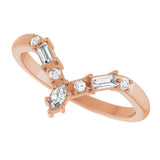 14K Gold Marquise Lab-Grown Diamond Contour Band - 1/5 CTW (Style 127066) - Rose Gold - view 5